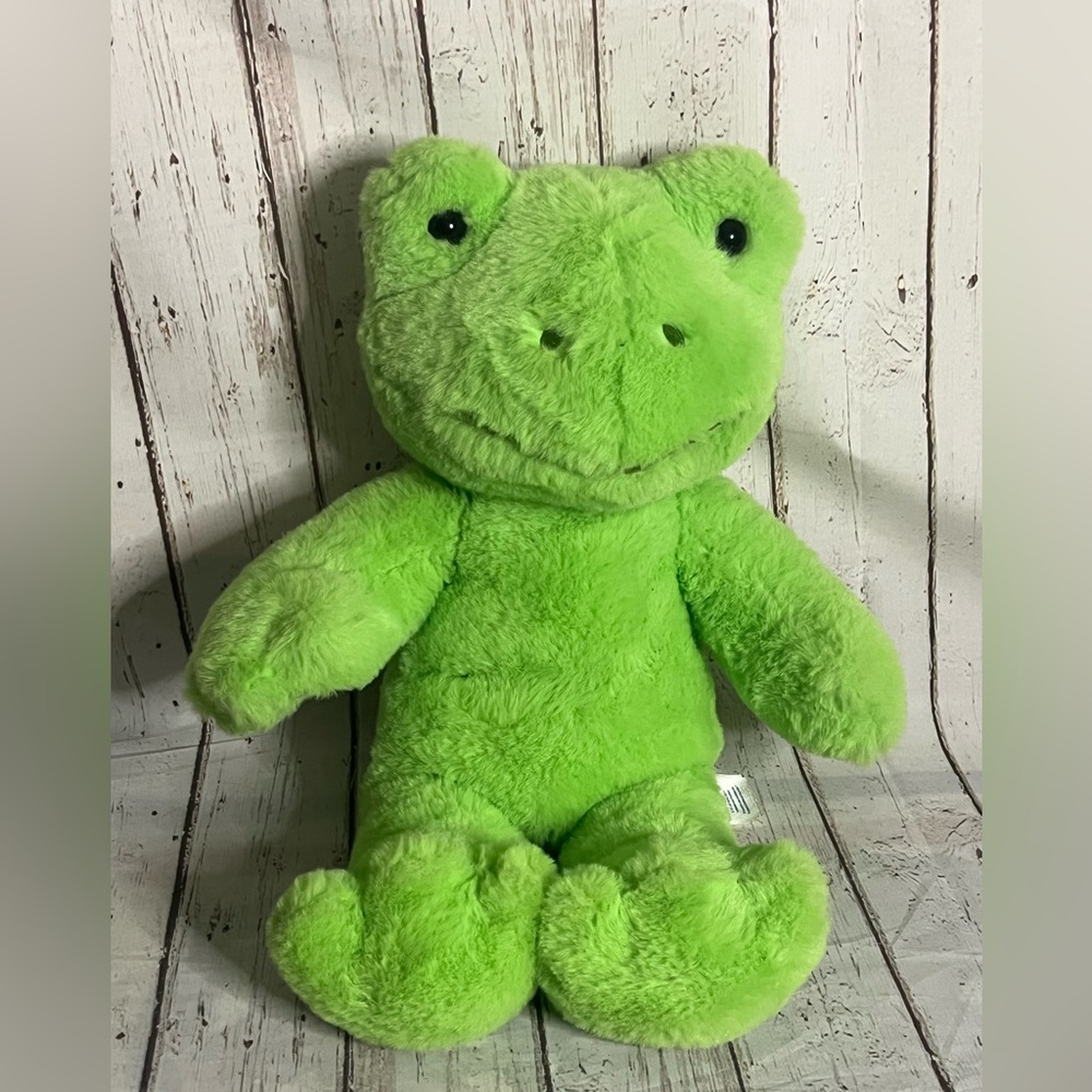Build a Bear Spring Green Frog Plush 16” Stuffed Animal